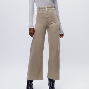 Zara Marine Straight High Rise Jeans in Ecru